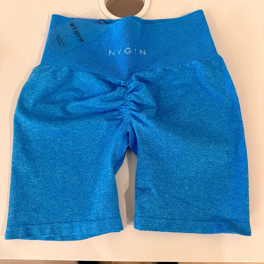 NVGTN Blue Scrunch Shorts